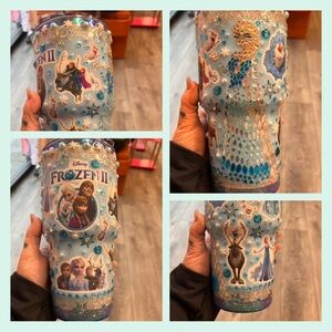 30oz Frozen II Blue Glitter Tumbler